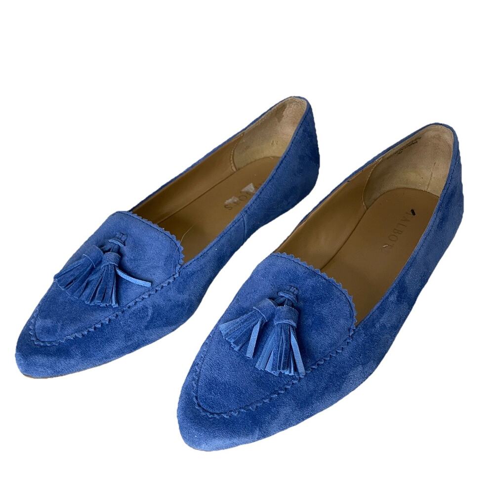Talbots Francesca Blue Suede Tassel Driving Moccasin Loafers Size 7 New NWOB
